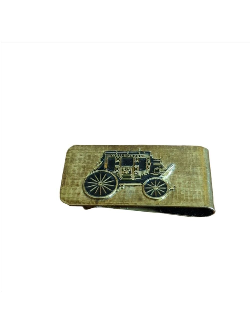 1960s Well Fargo Bank Money Clip Gold Tone